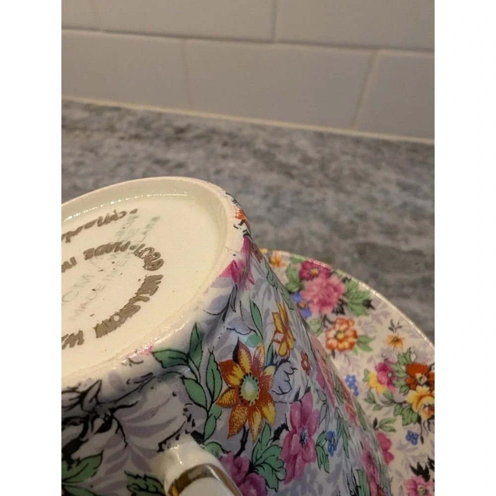 Vintage Lord‎ Nelson Marina Pattern Chintz Cup & Saucer Set Of 2 Made in England